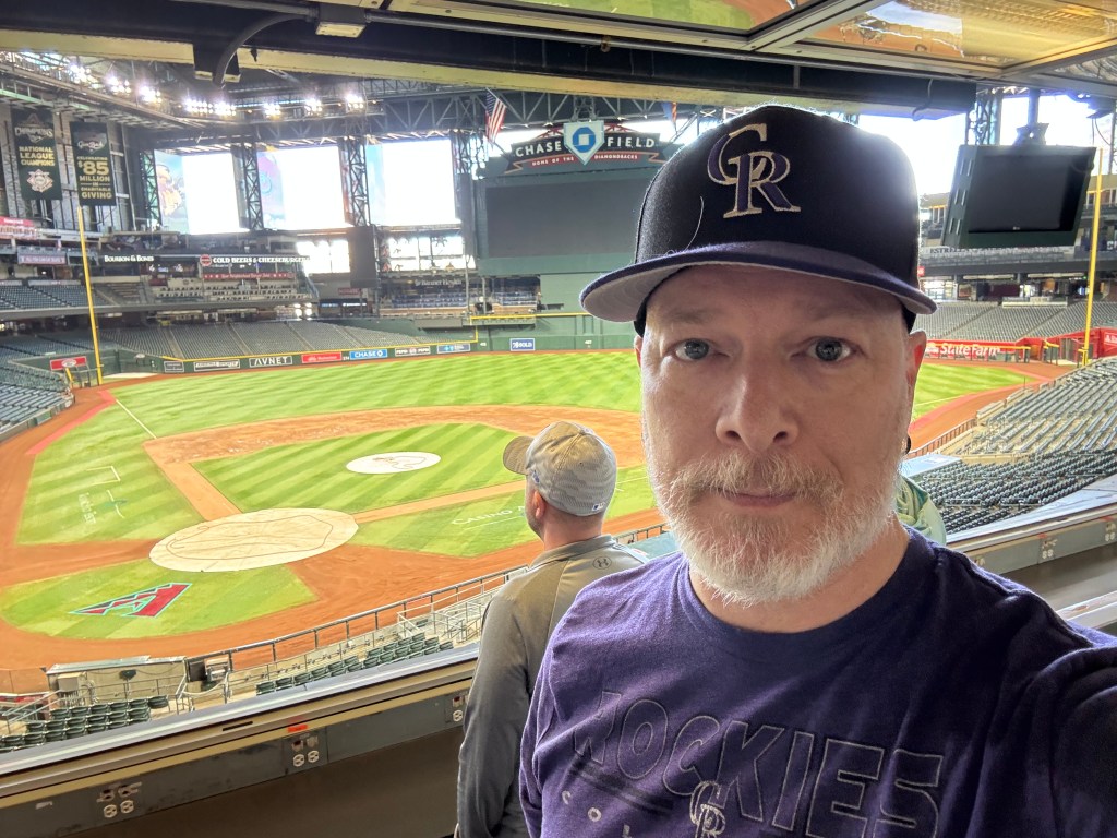 Me in press box of Chase Field
